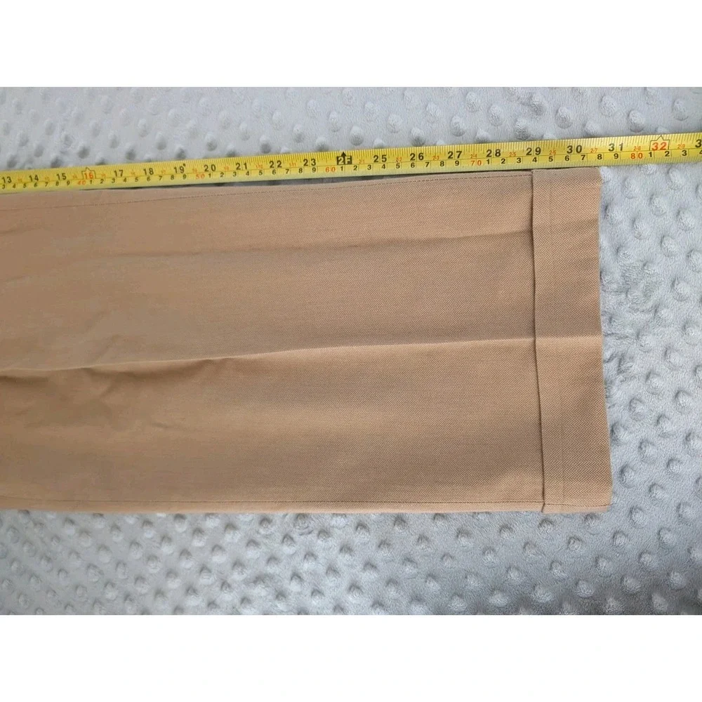 VTG Polo Ralph Lauren Pleated Herringbone Trouser Men 36x31* Beige Cotton Cuffed